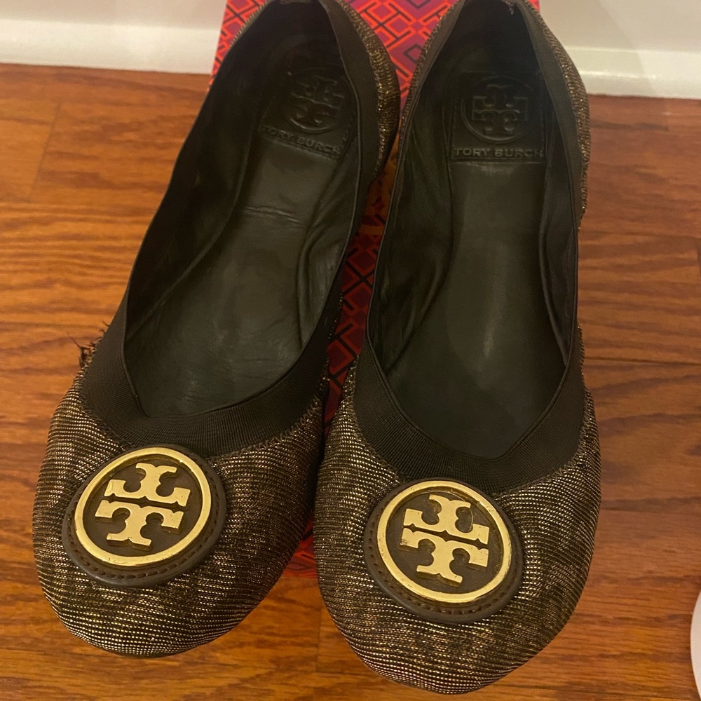 Tory Burch Caroline 2 flats in Bronze/Coconut Leopard Print ✨